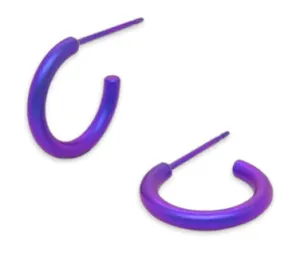 Titanium Purple Hoop Earrings