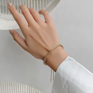 Transport pull-out woven titanium steel bracelet