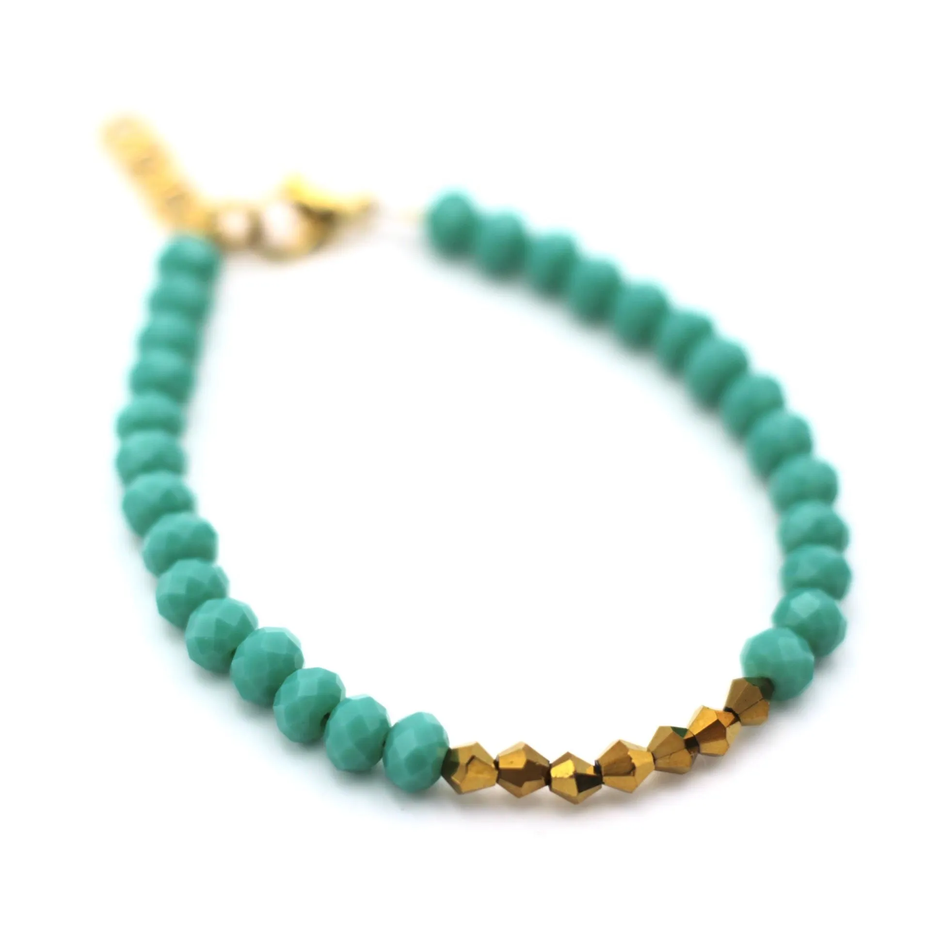 Turquoise & Gold Beaded Bracelet