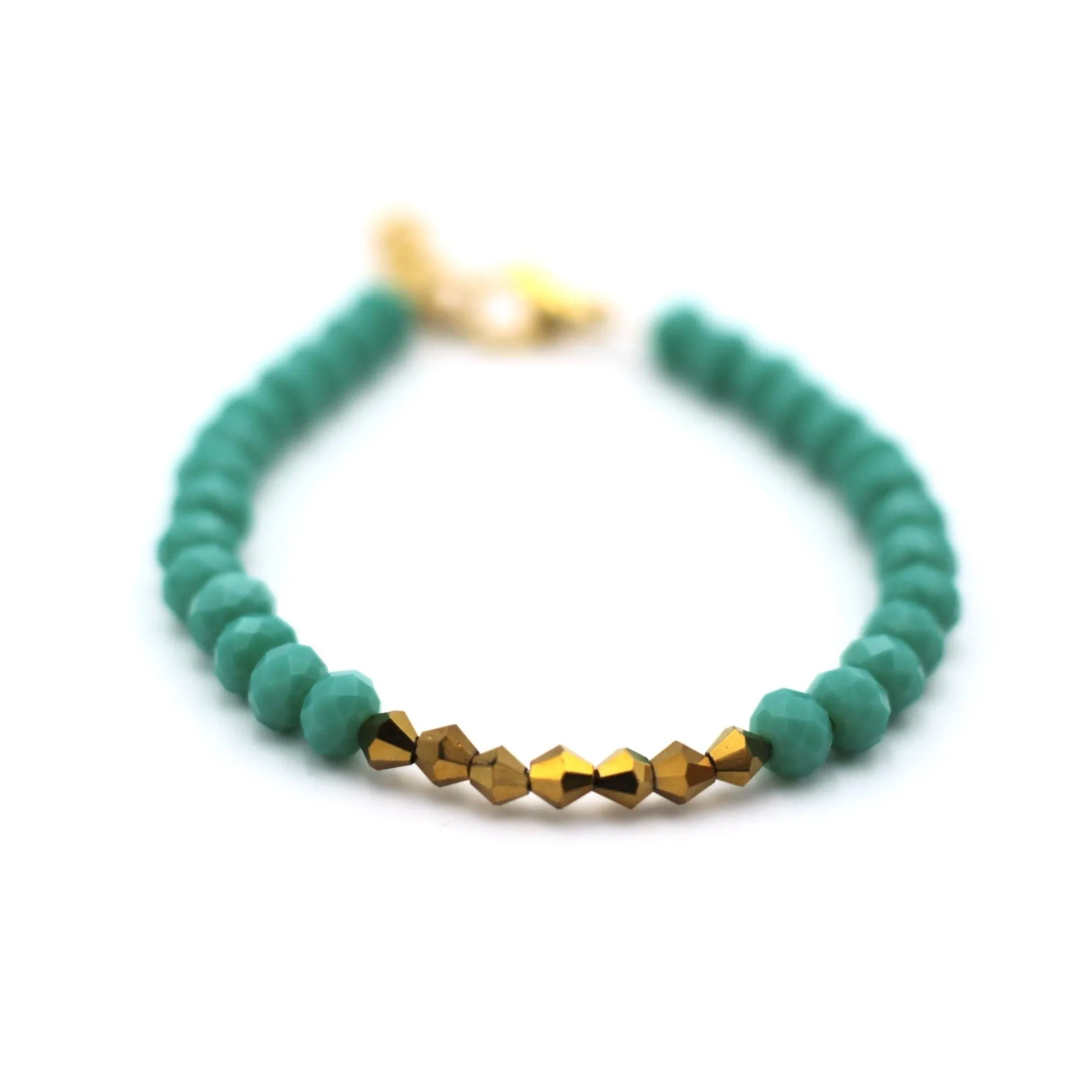 Turquoise & Gold Beaded Bracelet