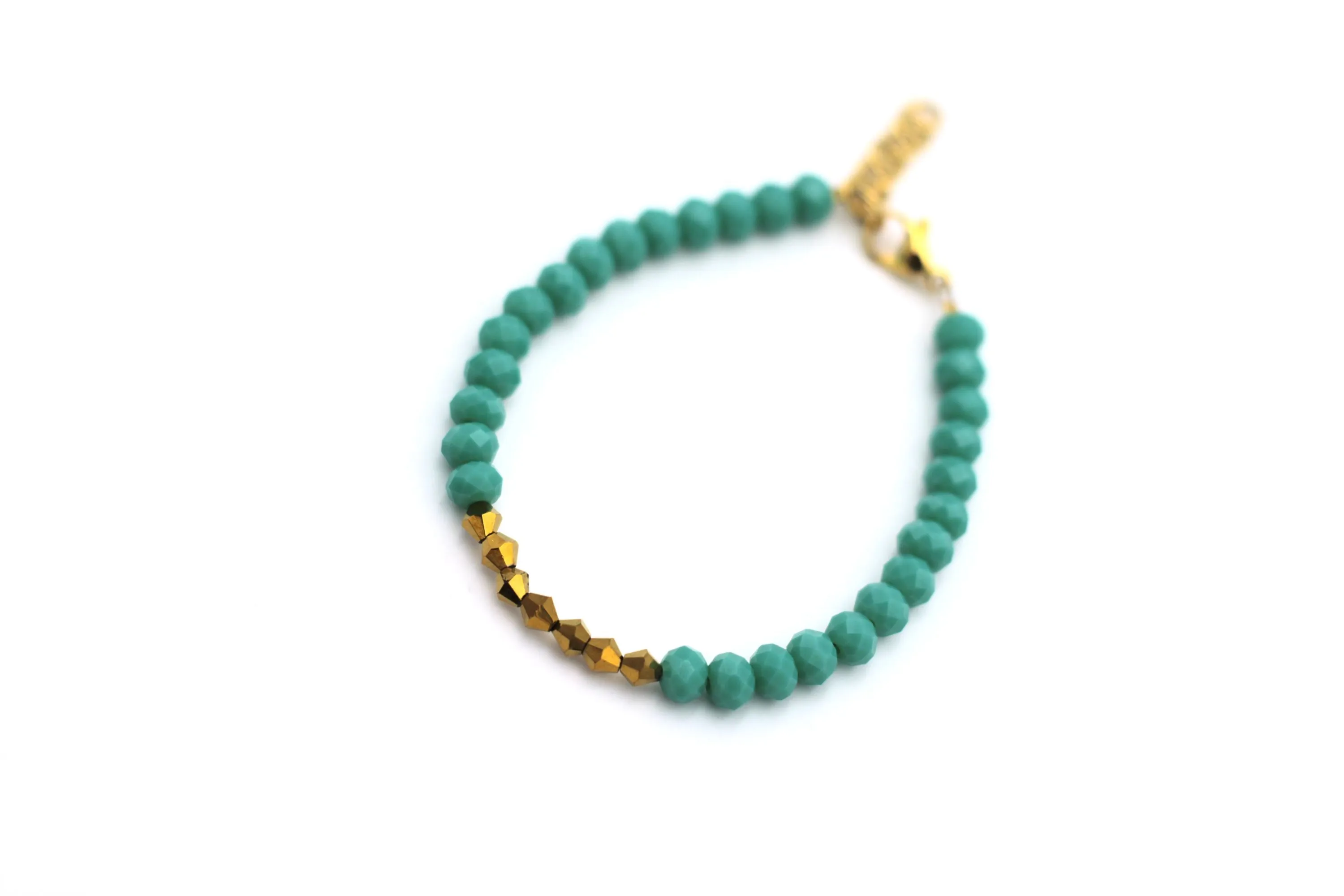 Turquoise & Gold Beaded Bracelet