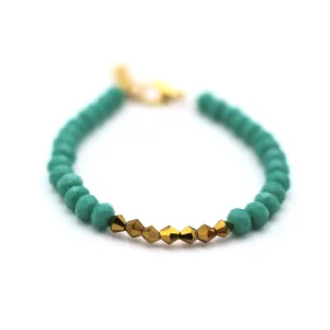 Turquoise & Gold Beaded Bracelet