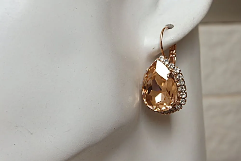 Turquoise blush peach Rebeka Earrings