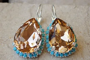 Turquoise blush peach Rebeka Earrings