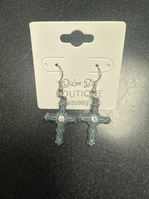 Turquoise Cross Earrings
