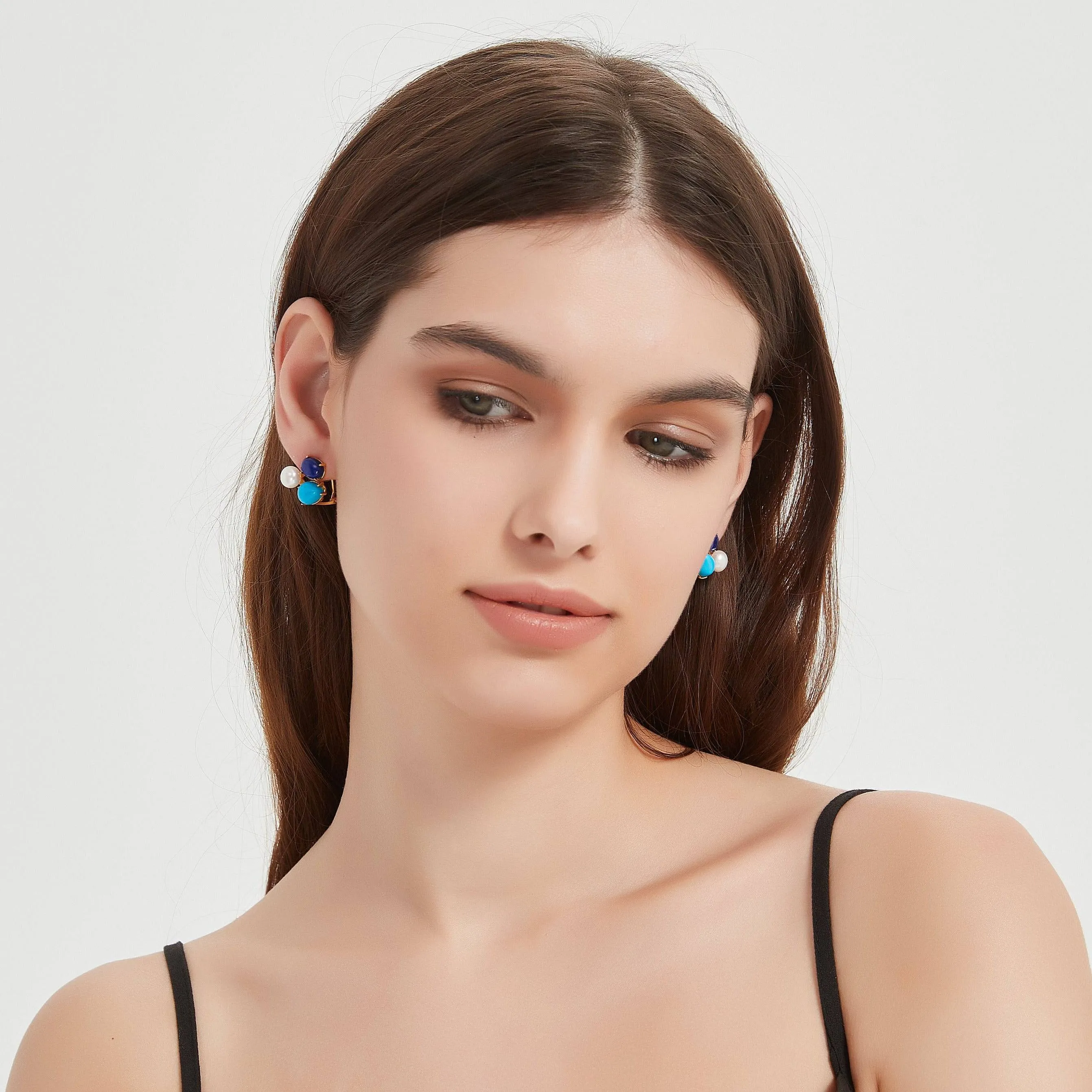Turquoise Freshwater Pearl Earrings
