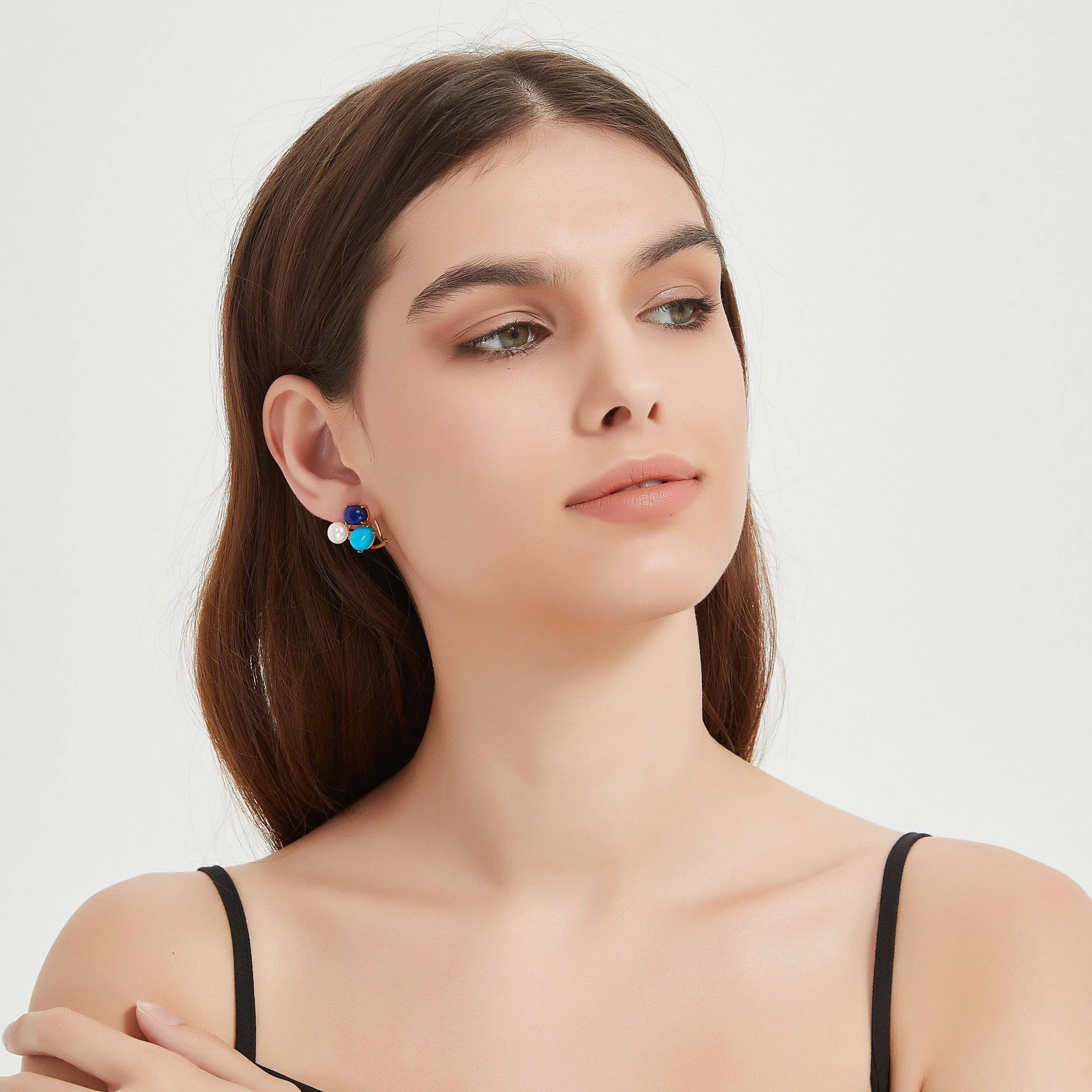 Turquoise Freshwater Pearl Earrings