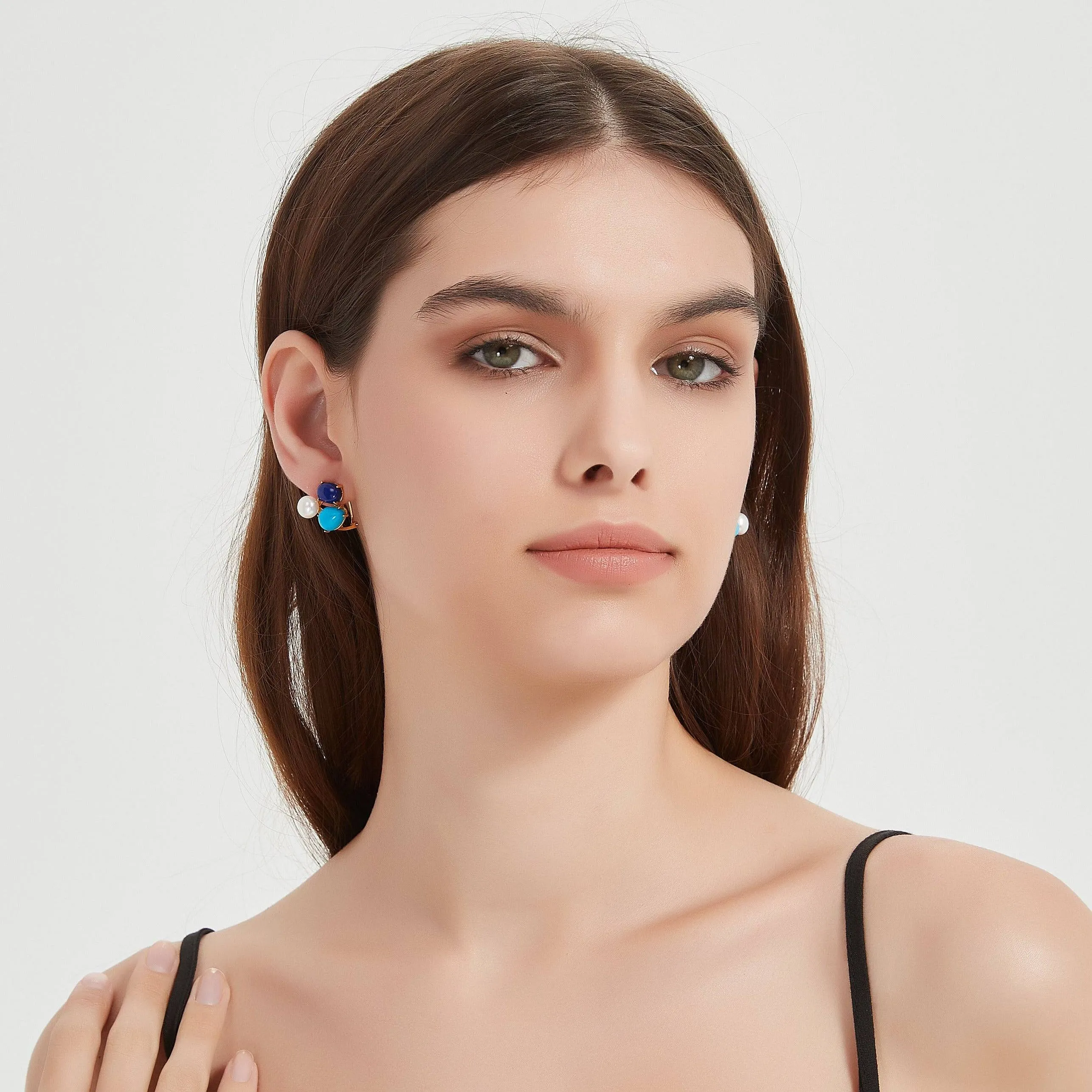 Turquoise Freshwater Pearl Earrings