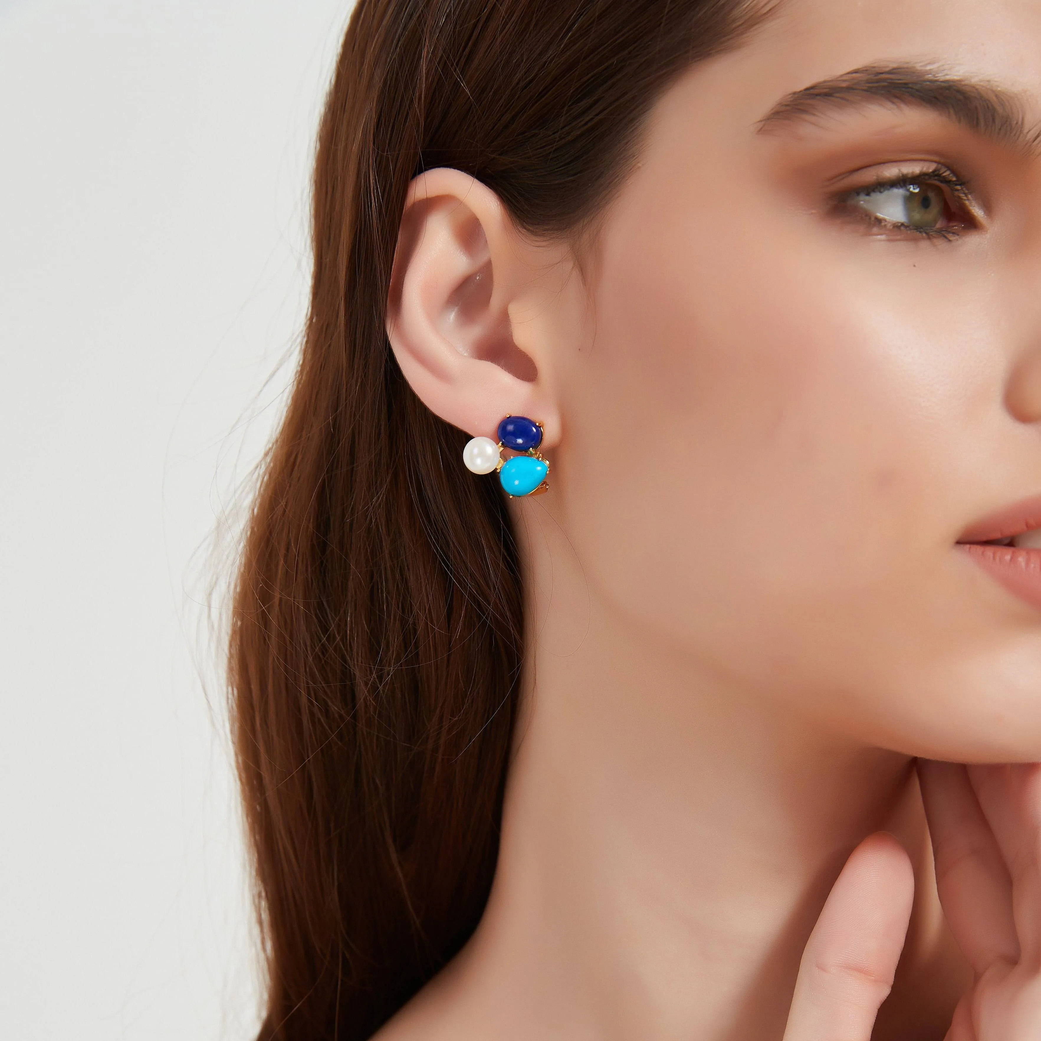 Turquoise Freshwater Pearl Earrings
