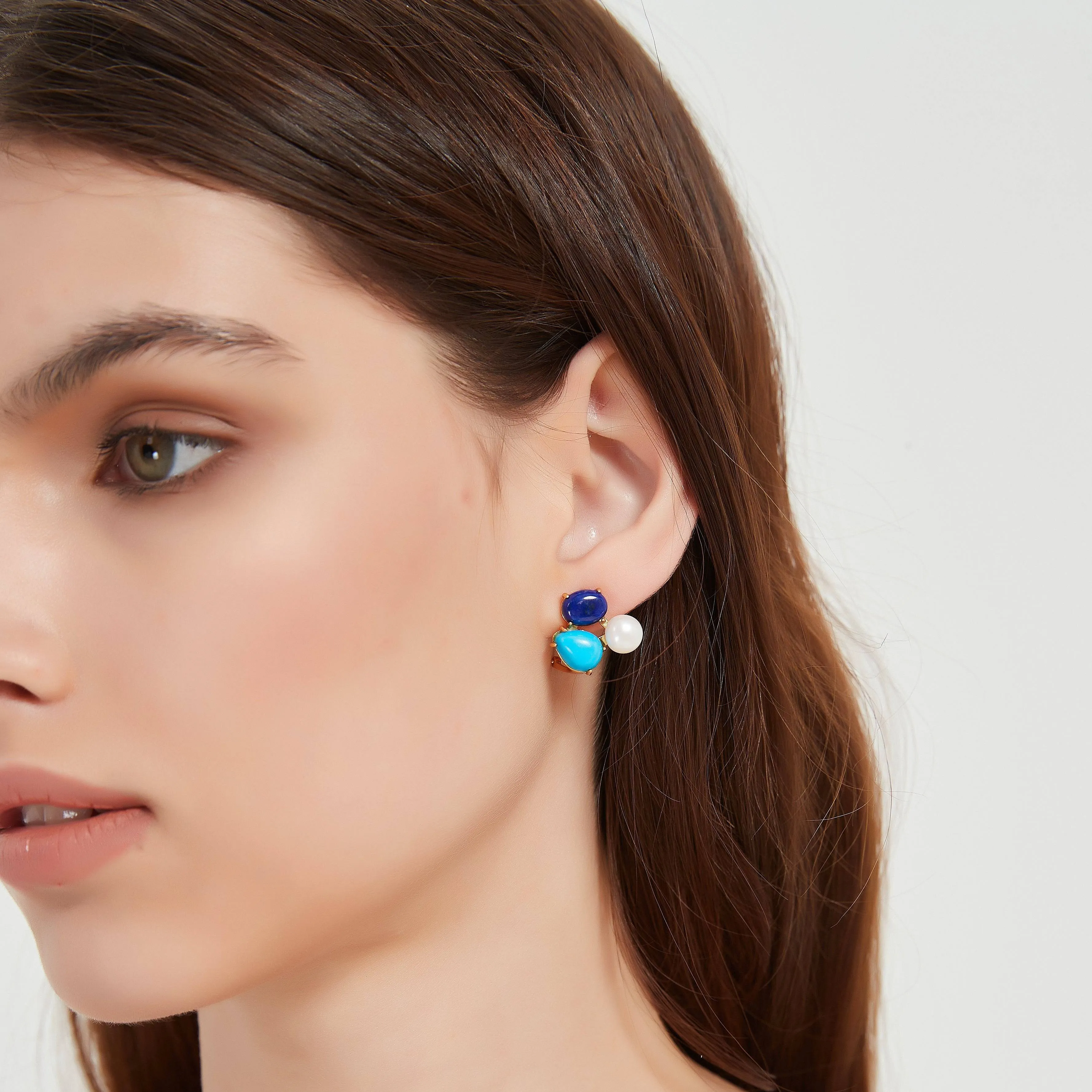 Turquoise Freshwater Pearl Earrings