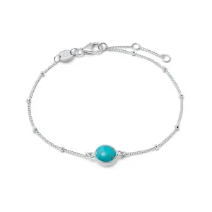 Turquoise Healing Stone Bobble Bracelet Sterling Silver