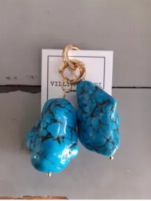 Turquoise hoop earrings