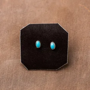 Turquoise Petite Oval Stud Earrings