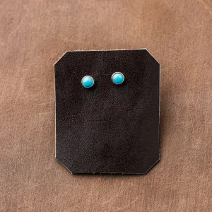 Turquoise Petite Round Stud Earrings