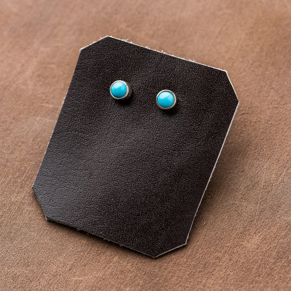 Turquoise Petite Round Stud Earrings