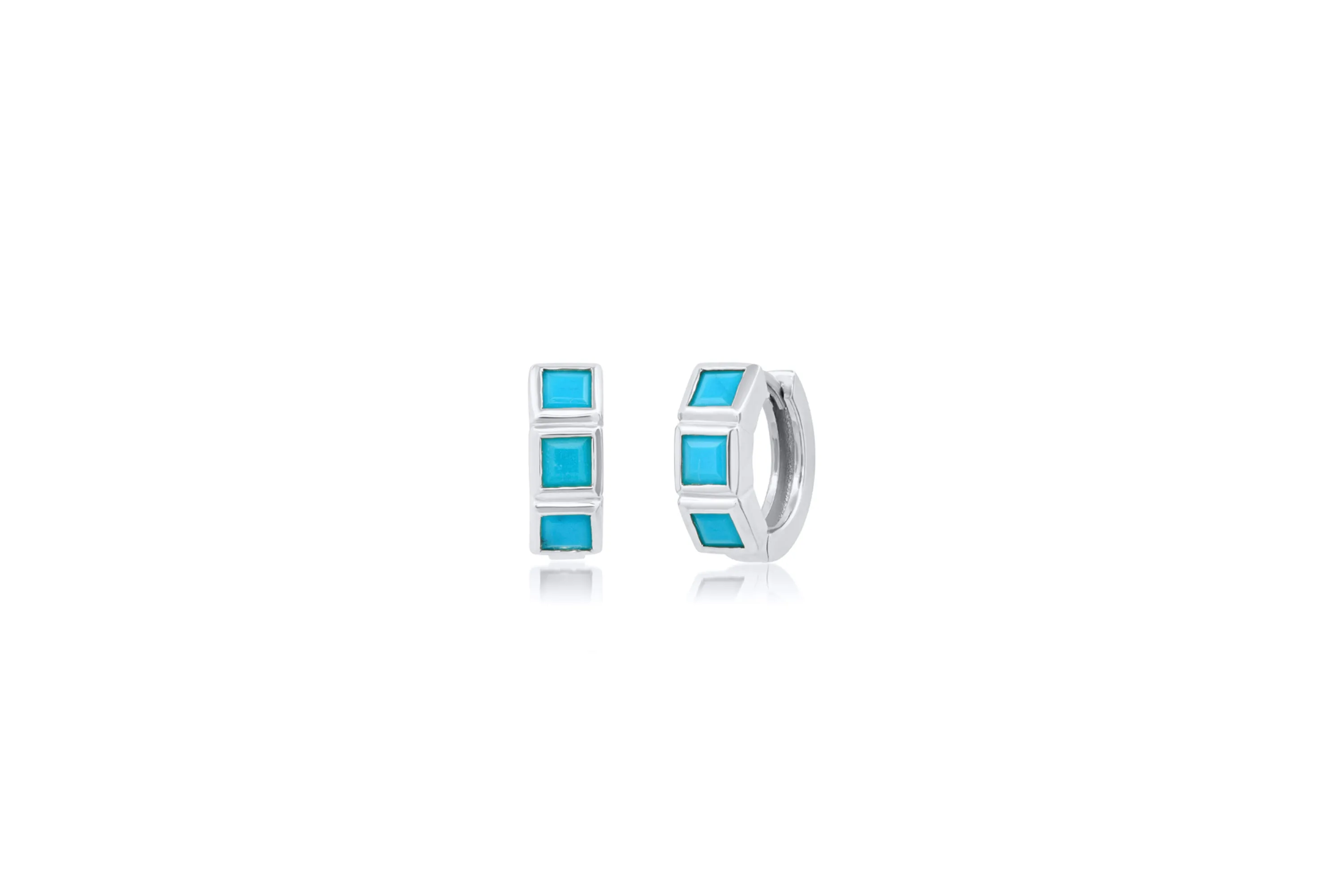 Turquoise Princess Huggie Earrings