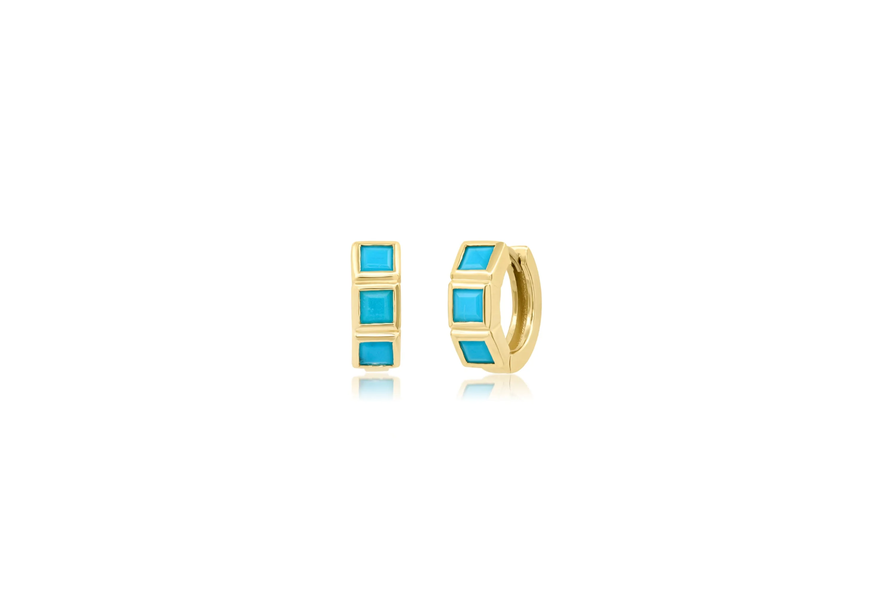 Turquoise Princess Huggie Earrings