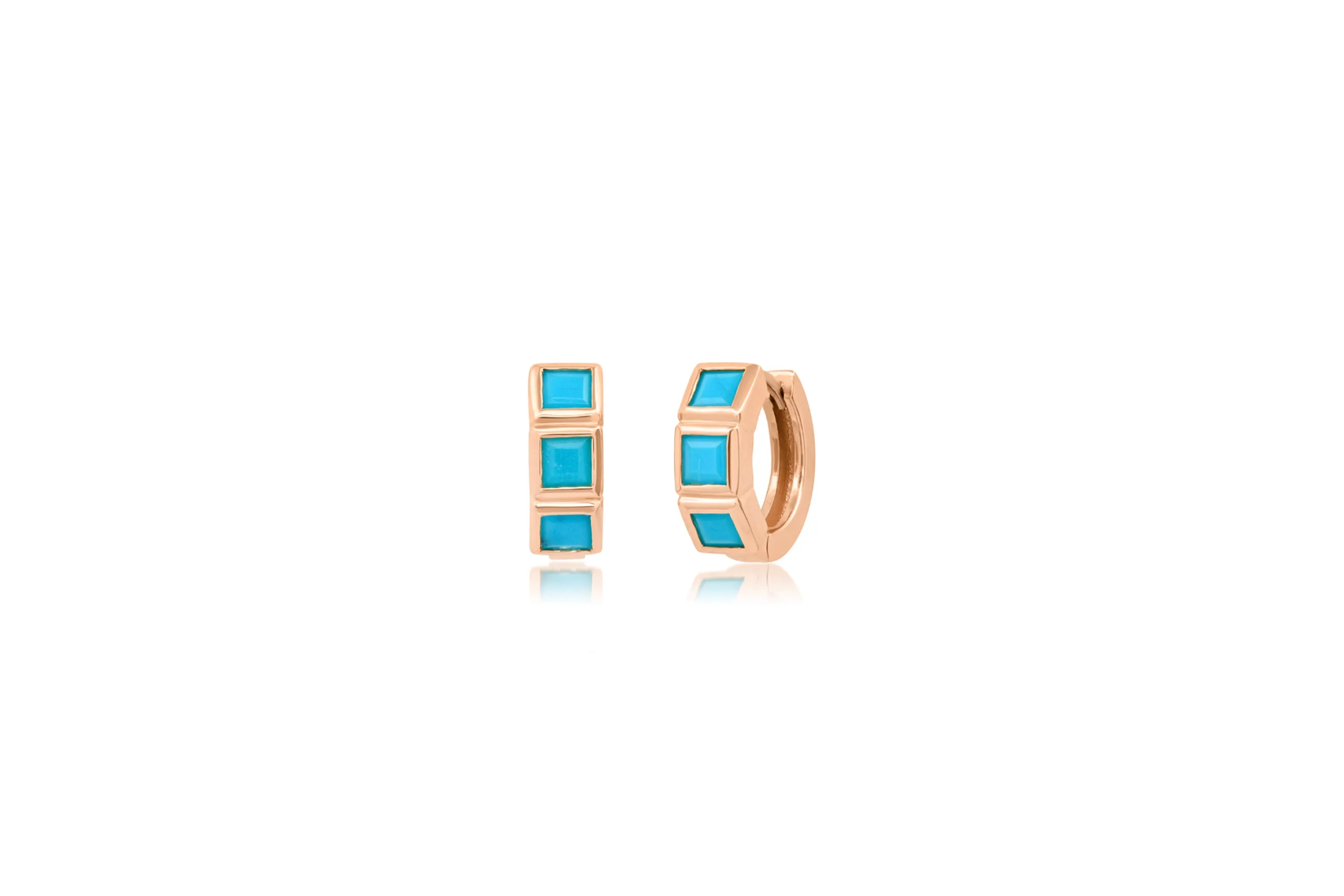Turquoise Princess Huggie Earrings