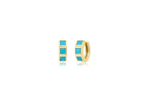 Turquoise Princess Huggie Earrings