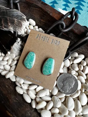 Turquoise Slab Clip-on Earrings