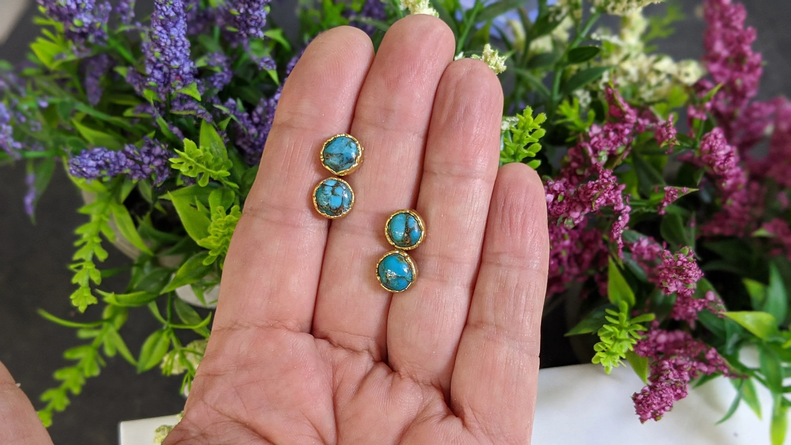 Turquoise stud earrings