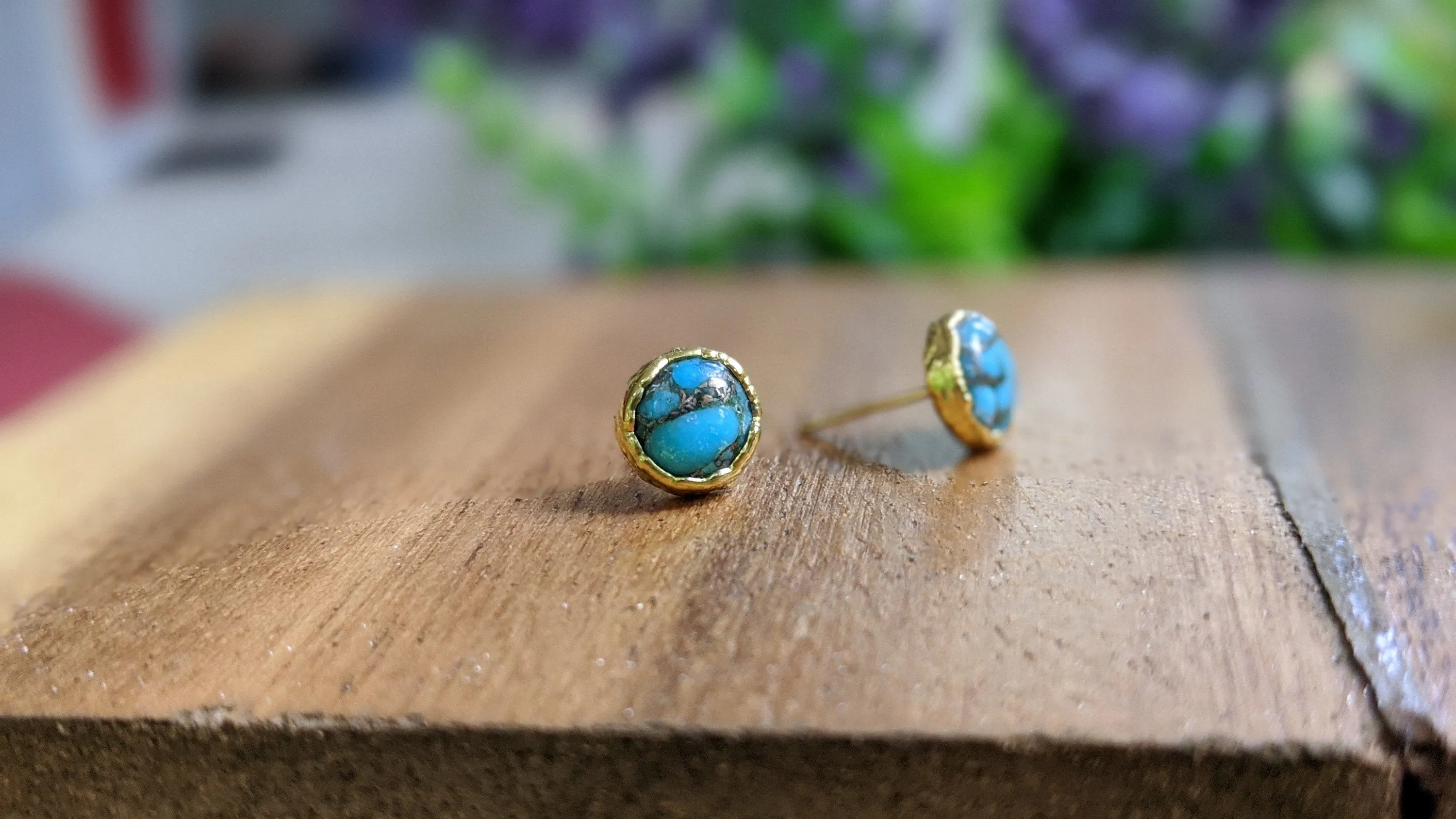 Turquoise stud earrings