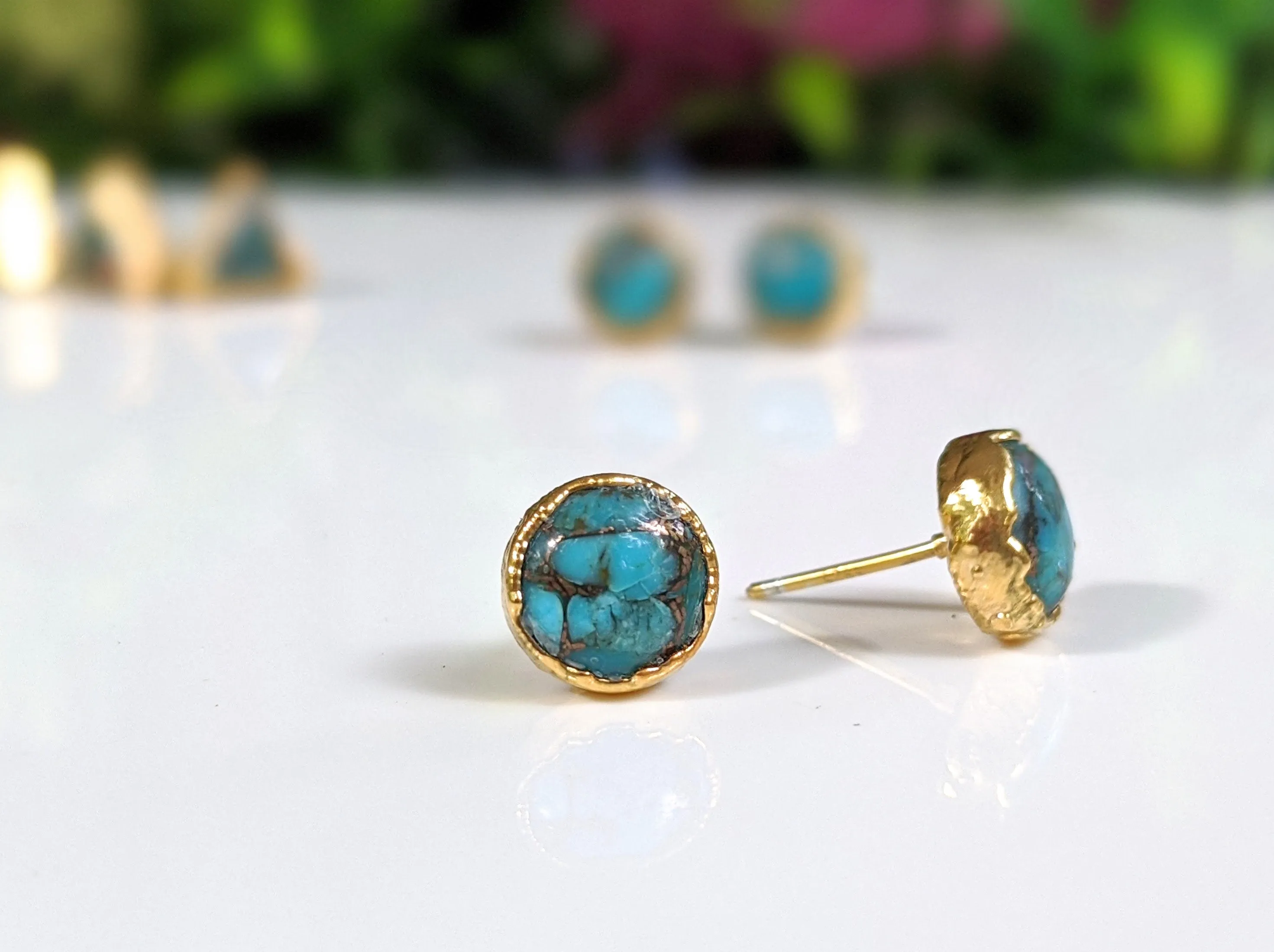 Turquoise stud earrings