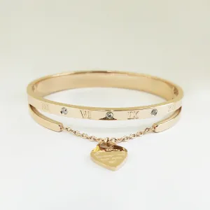 Women's Gold Titanium Steel Lettering Bracelet