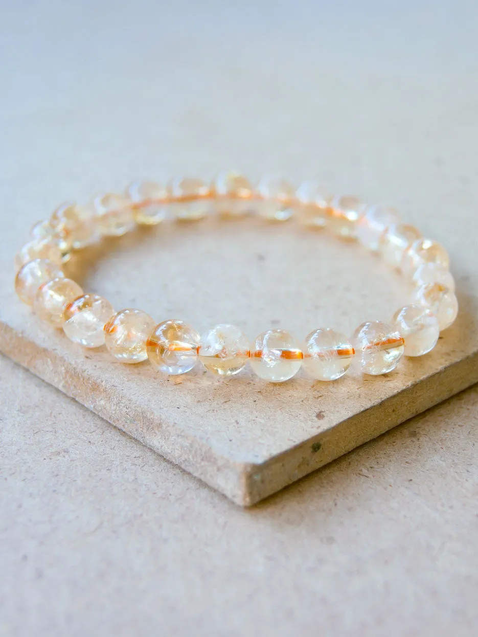 Yellow Citrine Bead Bracelet