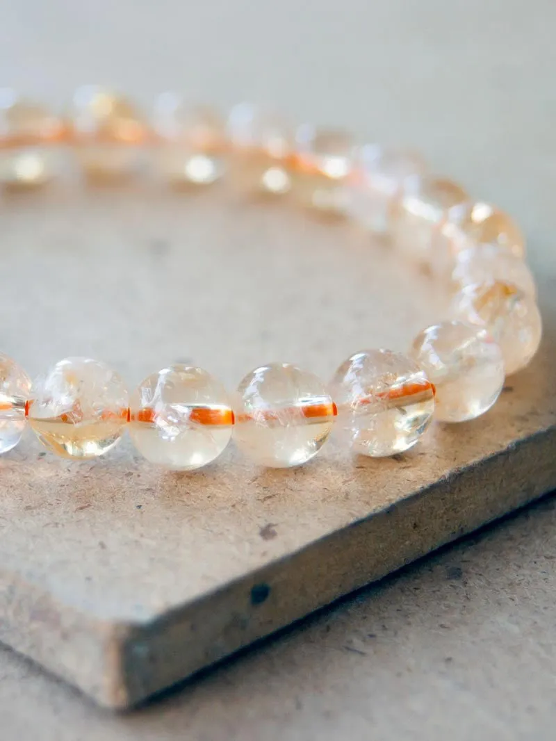 Yellow Citrine Bead Bracelet